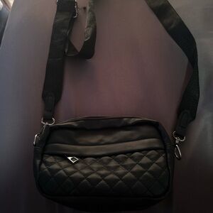 Black Quilted Crossbody Bag